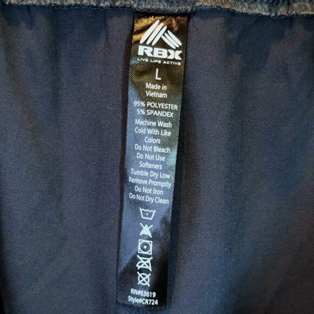 RBX Jogger Workout Pants Womens Large Pull-On Woven Navy Blue Gray Drawstring - Picture 6 of 8